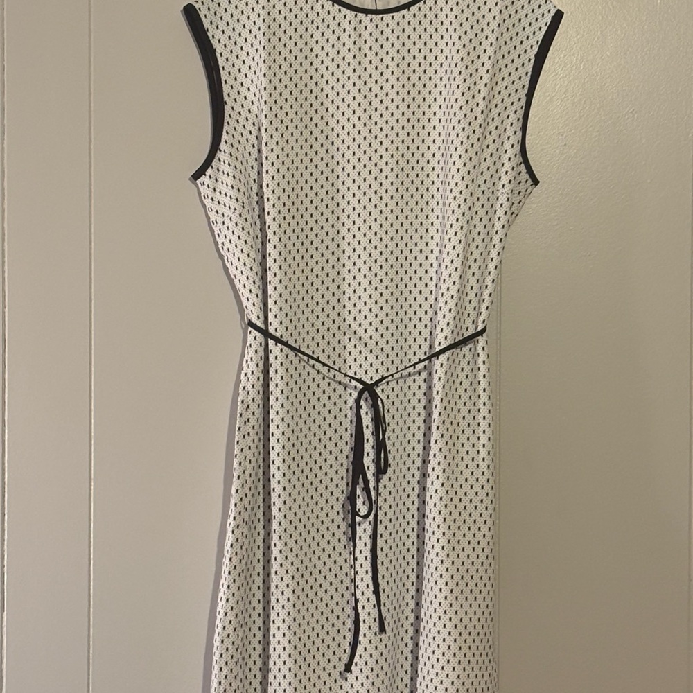 Ann Taylor White Sheath Midi Dress Sleeveless Crew Neck